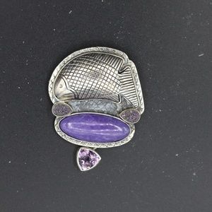 Vintage Amy Kahn Russell Pin/Pendant AKR silver